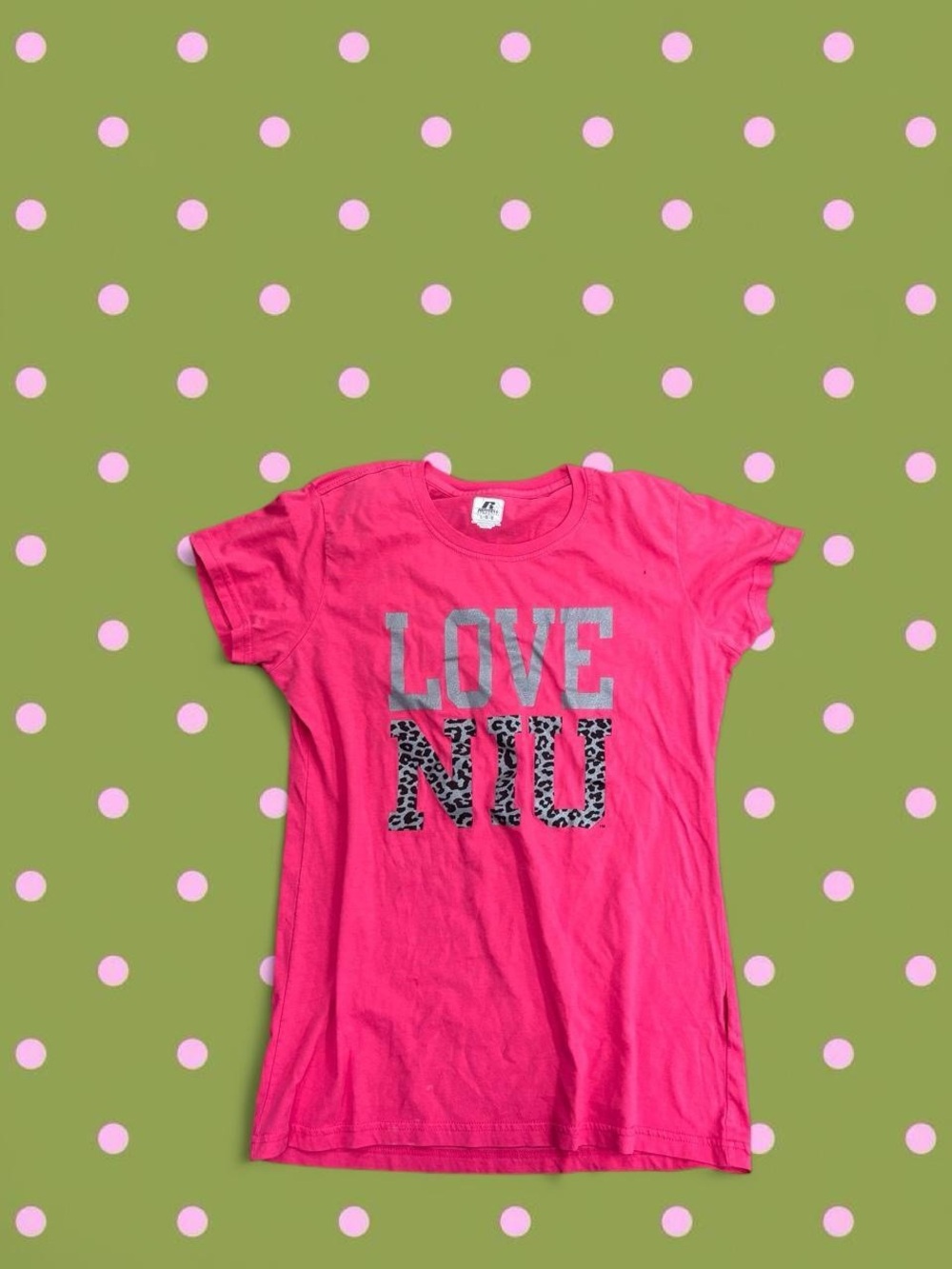 Russell Athletic Hot Pink 'LOVE NIU' Graphic Tee